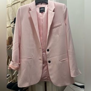 Zara blazer worn one time soft pink color
